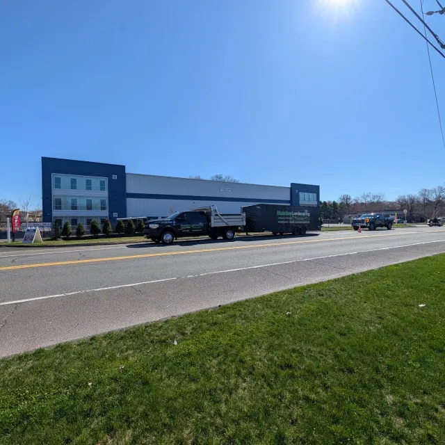 Maintenance crew out getting spring clean ups done. Getting your property ready for the season! It's not too late to get on our schedule! Visit our website statelinema.com to book your maintenance today! #mowing #landscaping #grass #spring