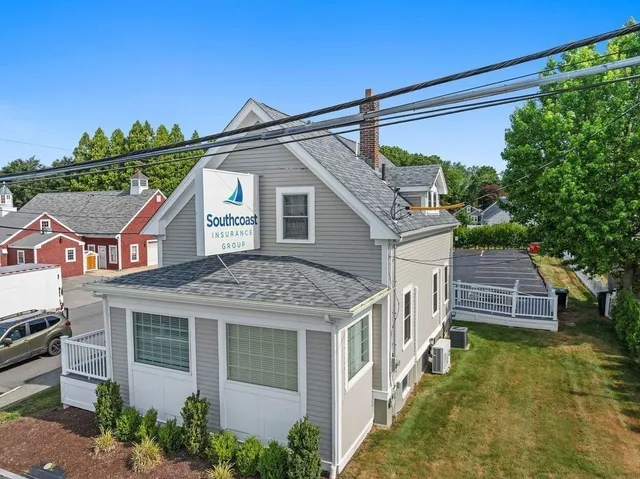 Location, location, location, prime location on State Road, (Route 6) Dartmouth, cannot get any better. Many updates to this office building, siding, windows, HC ramp, roof, and interior updates, two bathrooms, one on each floor, conference room, kitchen facilities available, parking for approximately 17 cars, corner location.  This is ideal for office or retail. Bus route, close to town offices, restaurants, country club, shopping, schools, and much much more.  Current owner is locating to a new location in November.