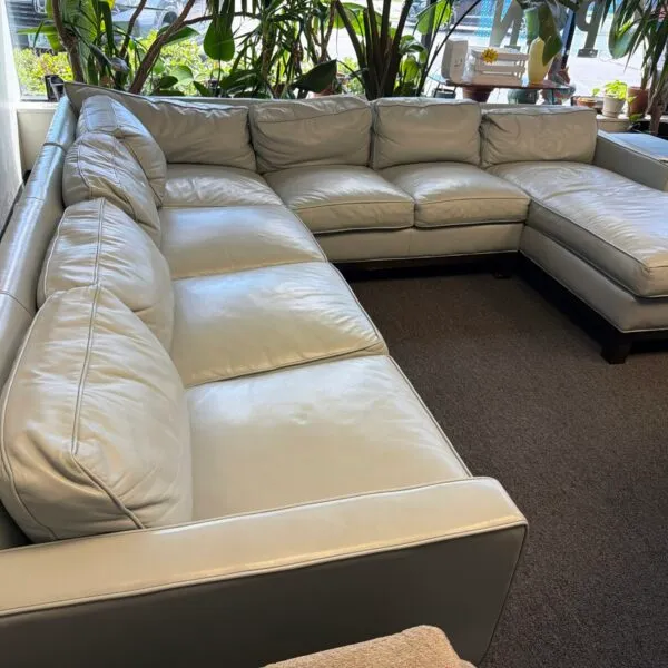 Blue Leather Sectional