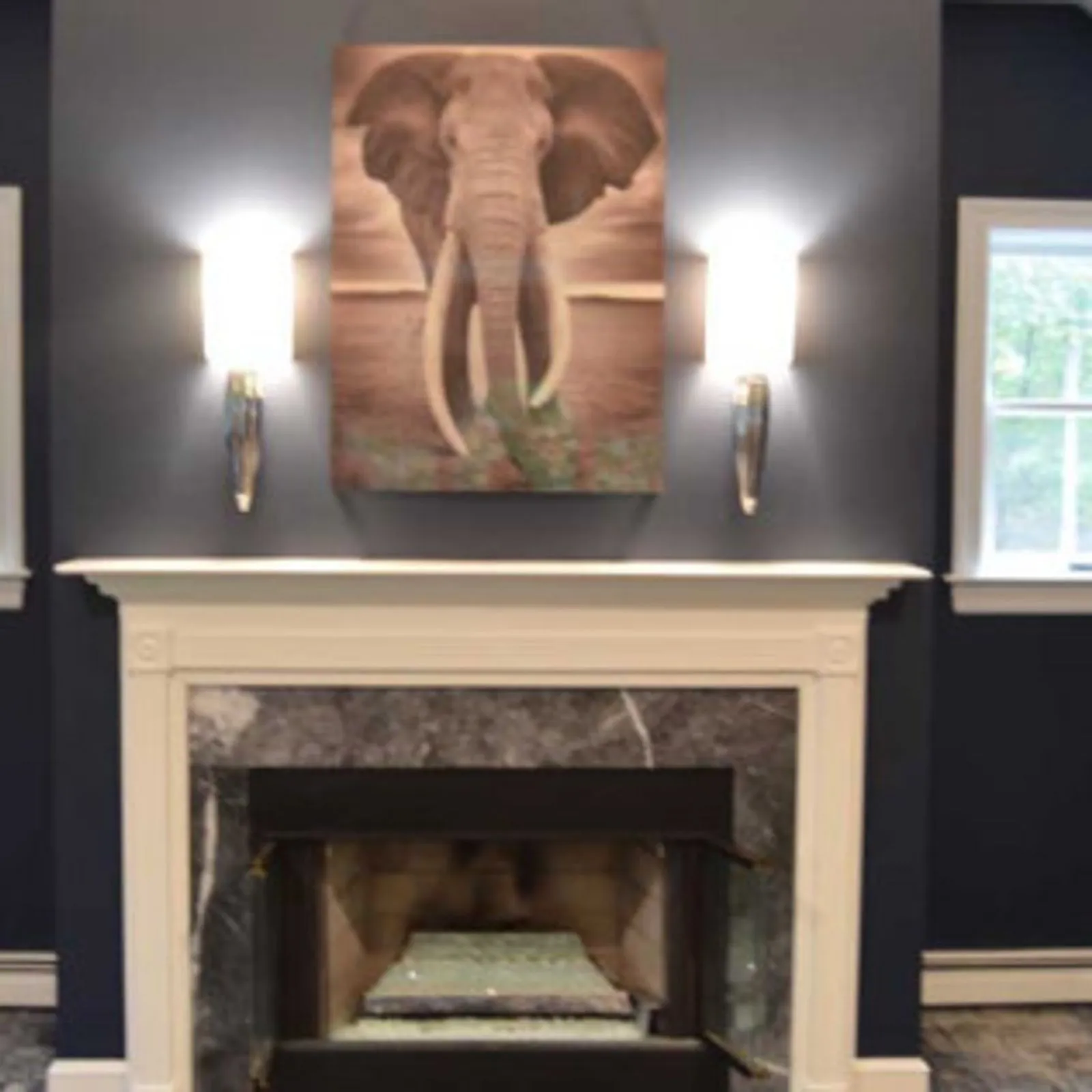 Fireplace wall and mantel repaint