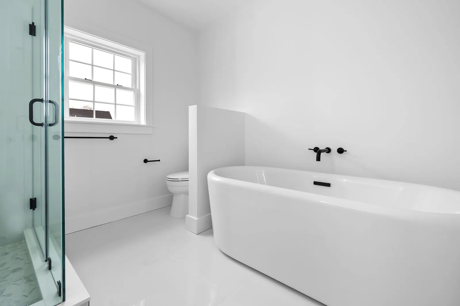 Bathroom remodel with freestanding soaking tub