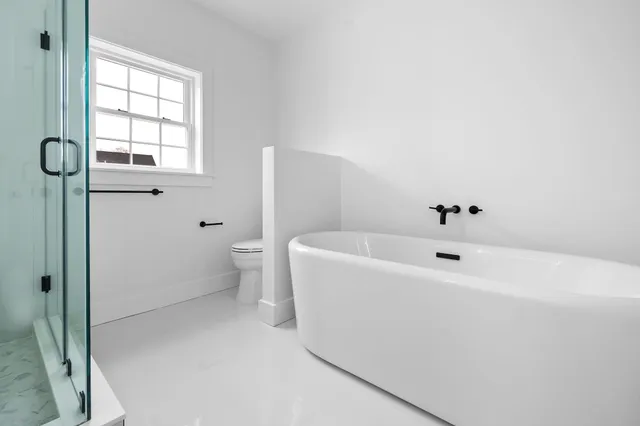Bathroom remodel with freestanding soaking tub