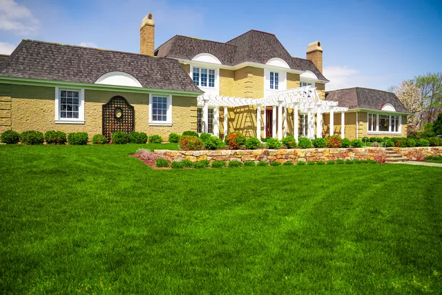 nice grass lawn house