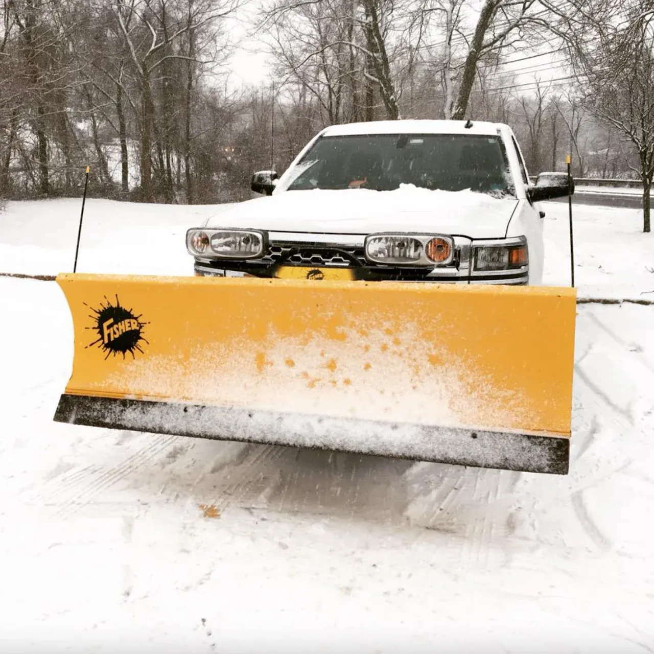 snow plowing truck