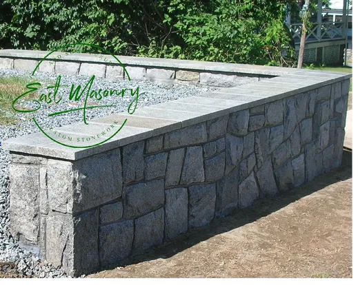 Retaining stone wall