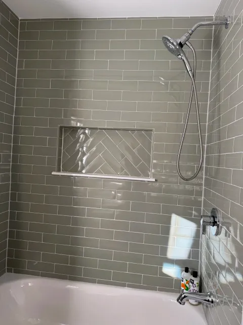 subway tile with a custom niche