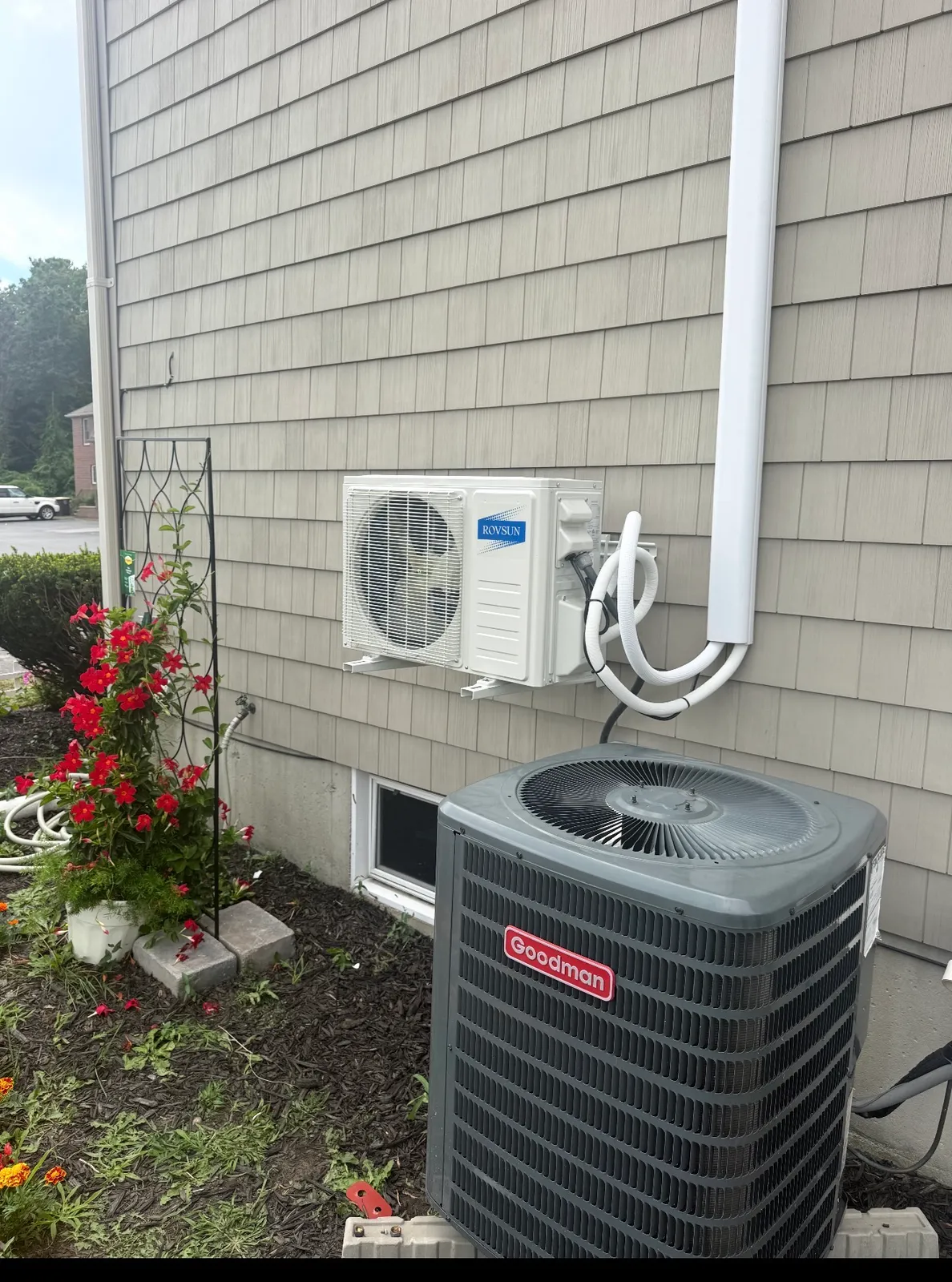 After: Completed Goodman and Roysun mini-split installation — clean professional finish