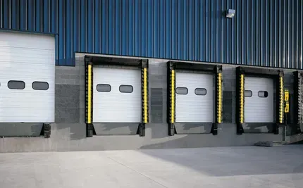 A row of loading doors on the side of a building