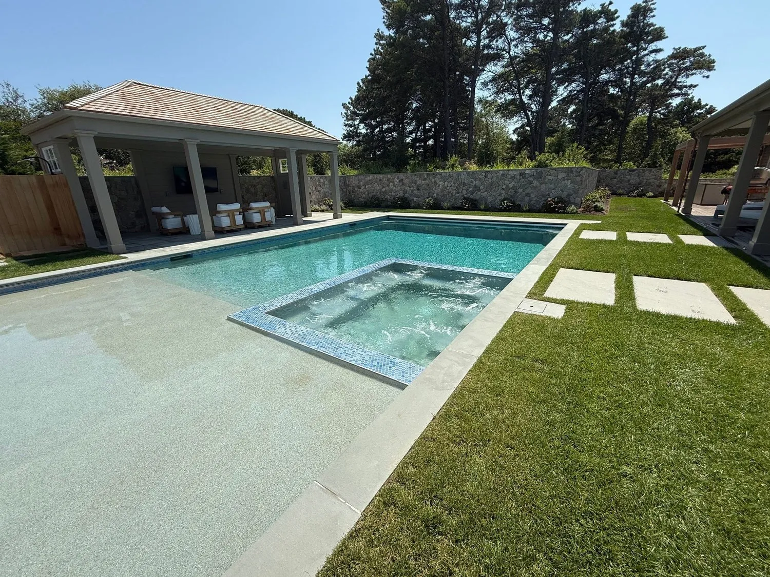 Custom gunite pool and spa project by Blue Water Pools & Spas