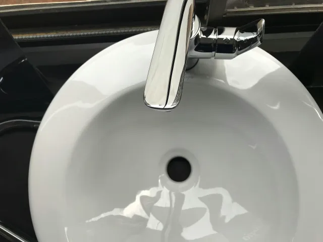 White sink with faucet