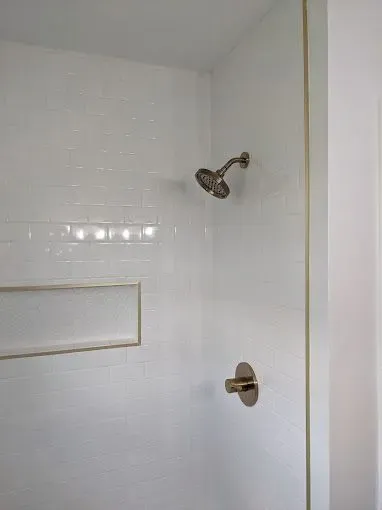 Shower fixture and tile work - Ocean State Tile and Remodeling