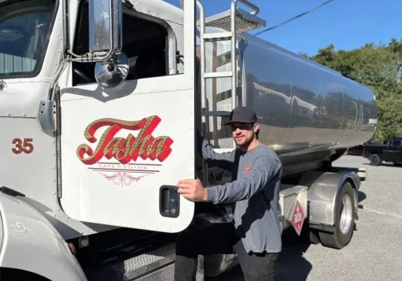 Tasha Fuels & Propane heating oil delivery driver and truck