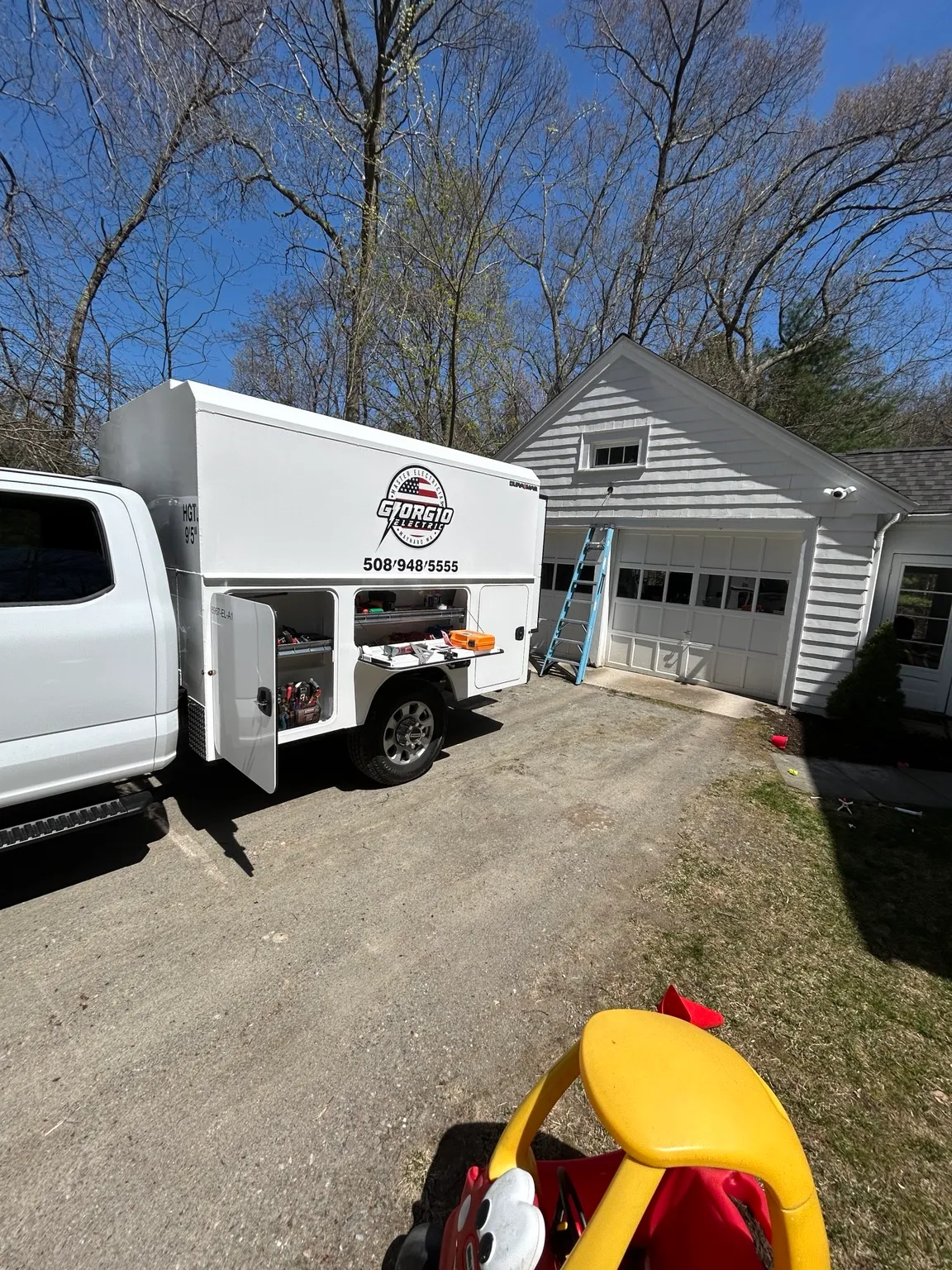 Giorgio Electric service truck at a residential job