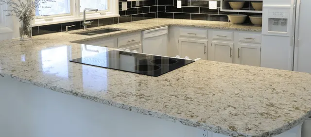Luxurius kitchen island with cooktop