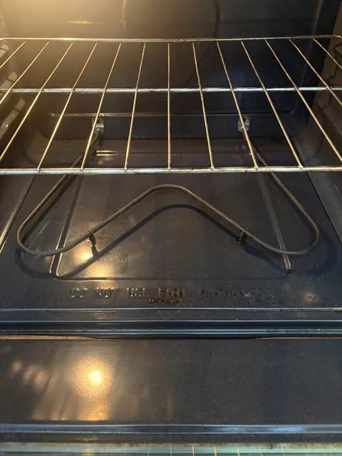 After: Close-up of oven racks before and after cleaning