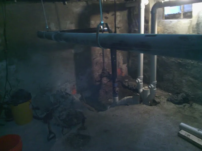 Basement main drain replacement in progress