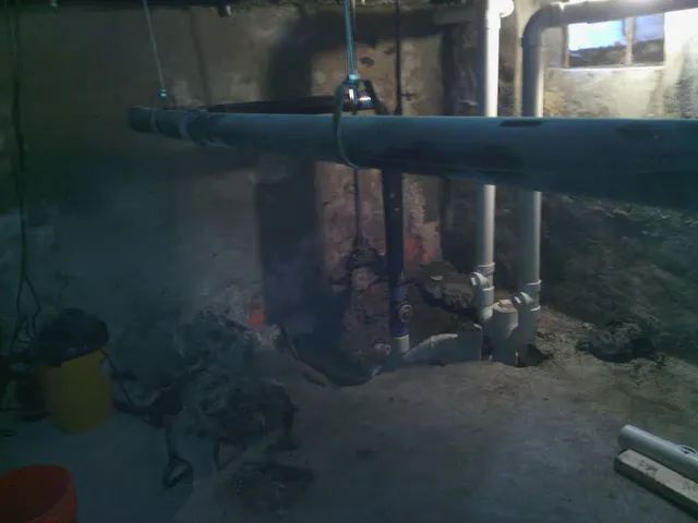 Basement main drain replacement in progress