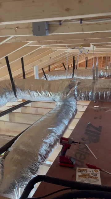 Running insulated duct the length of the attic