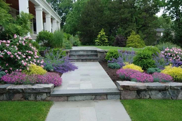 Custom paver walkway hardscaping project in Worcester County, MA by Lanney Hardscapes