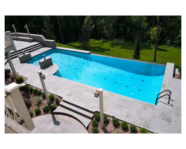 inground Vanishing edge pool in simsbury connecticut