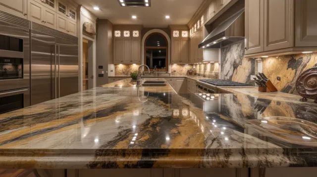 Luxurious modern kitchen with premium granite countertops