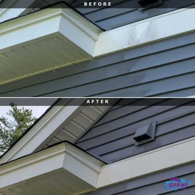Before and after trim cleaning in Hampton, NH