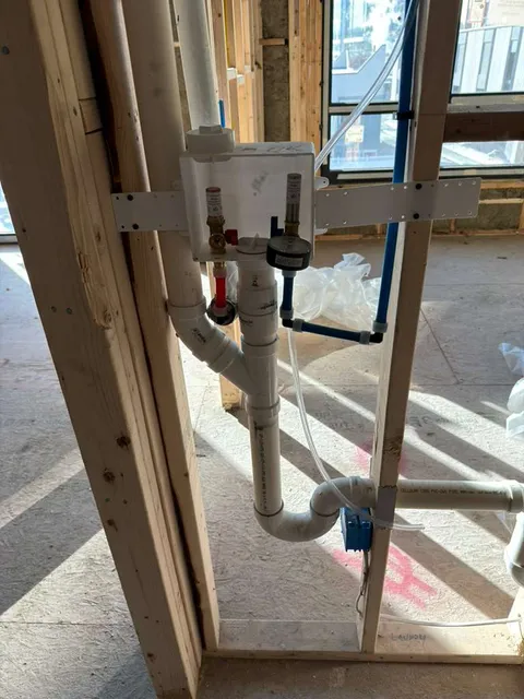 Laundry drain and water rough plumbing installation