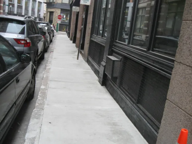 Concrete sidewalk