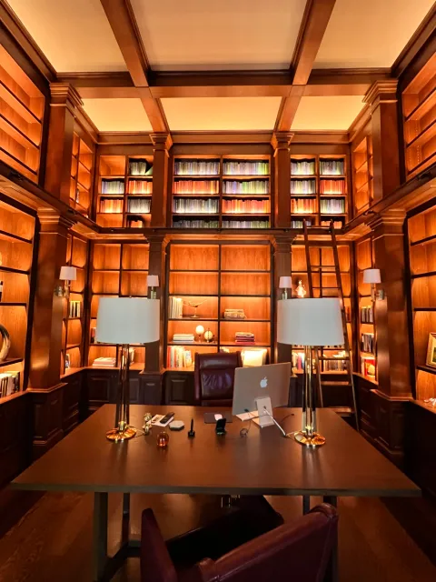 Wood-paneled room lighting