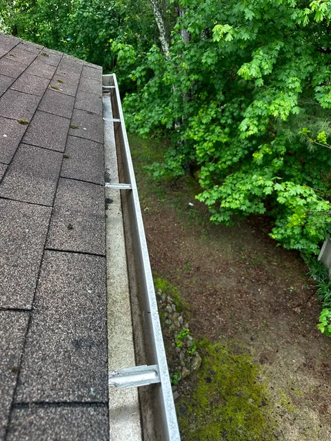 Clean gutter after professional gutter cleaning in Rhode Island