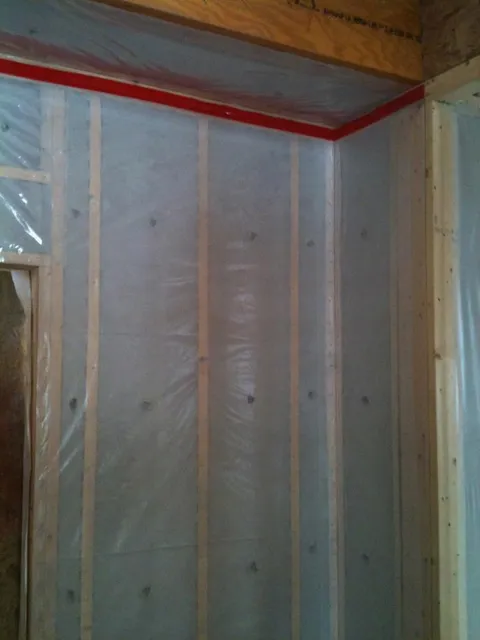 Completed insulation and vapor-barrier work on a Gauthier Insulation job
