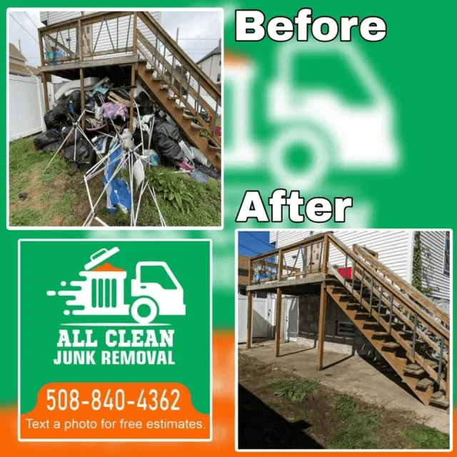 Professional junk removal on external area. Effective solutions to clean and organize your space. Contact us to transform your outdoor area!