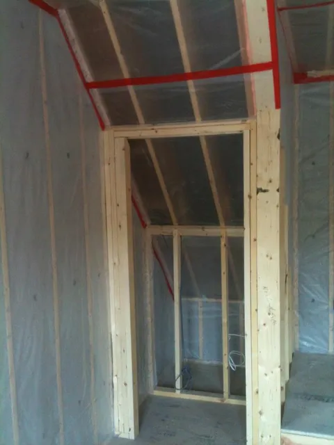 Completed insulation and vapor-barrier work on a Gauthier Insulation job