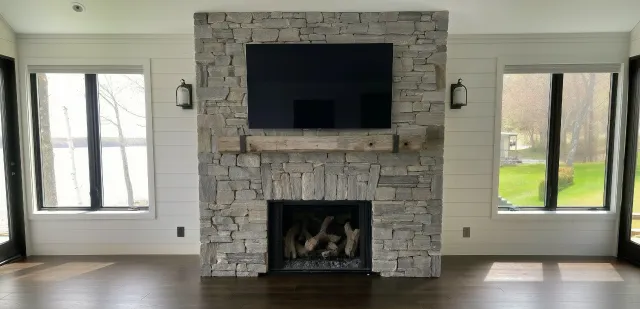 Beautiful stone wall masonry