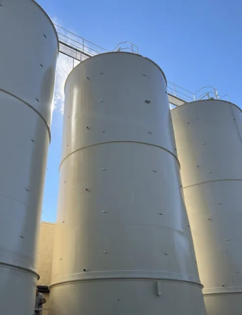 3 painted silos