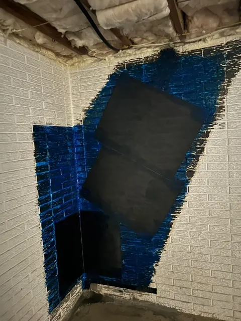 leaking foundation wall crack repair with carbon fiber structural reinforcement in Hopewell Junction, NY — after