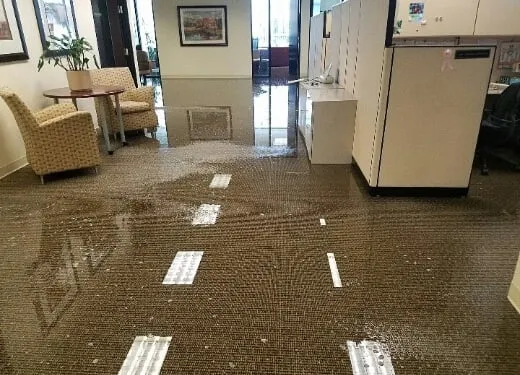 interior view of office building with flood