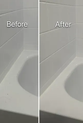 Before and After Cleaning Bathtub