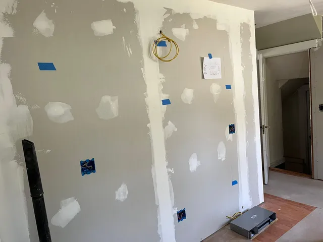 Wall patched after rewiring