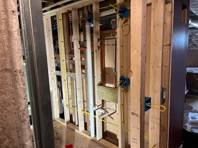 Rough electrical in wall framing during a remodel