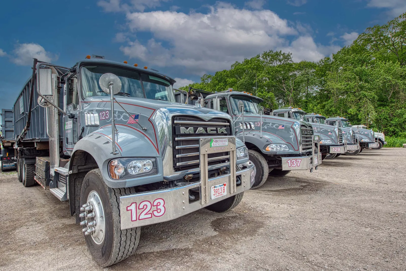 Various sizes of dumpsters and containers offered by Northeast Recycling.