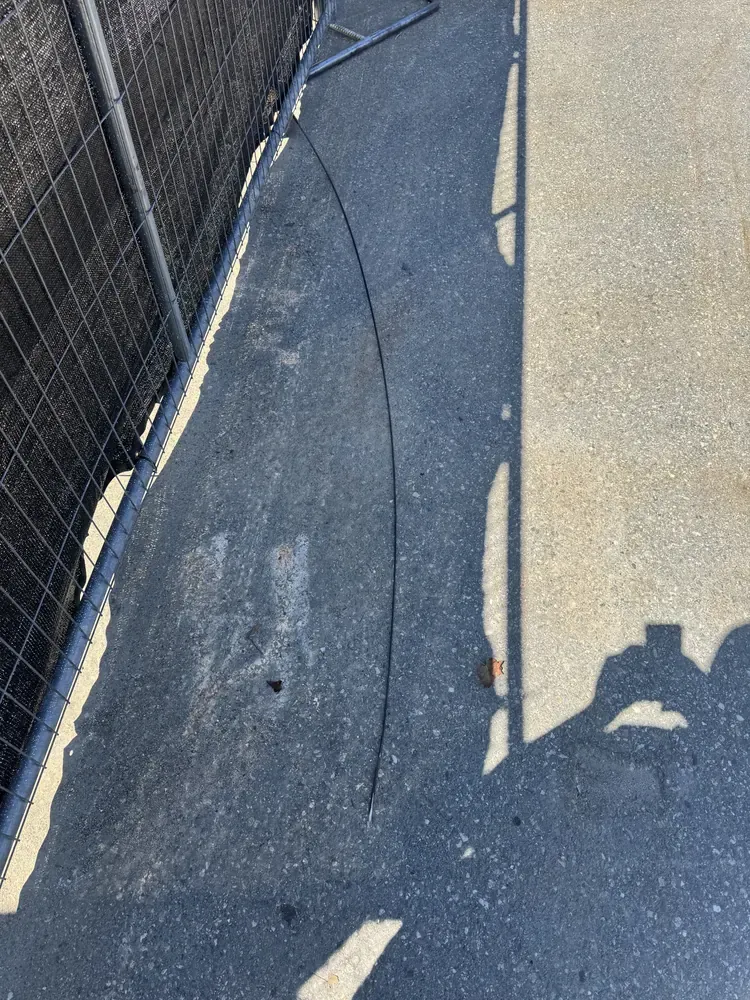 Concrete curb repair prepared with forms