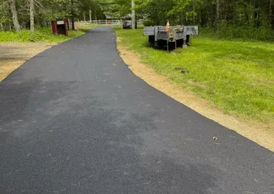 Driveway freshly paved