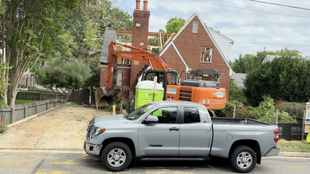 Clearing the way for something extraordinary in North Arlington w/ @jon_hensley_architects #demoday #customhomes #custombuilder #moderndesign