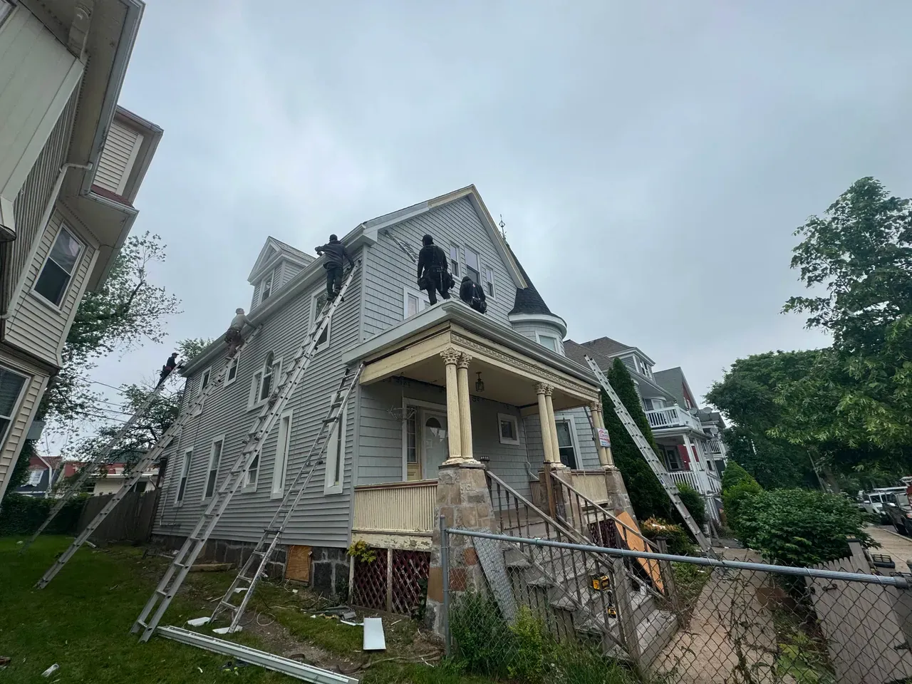 Example of completed roofing and exterior work