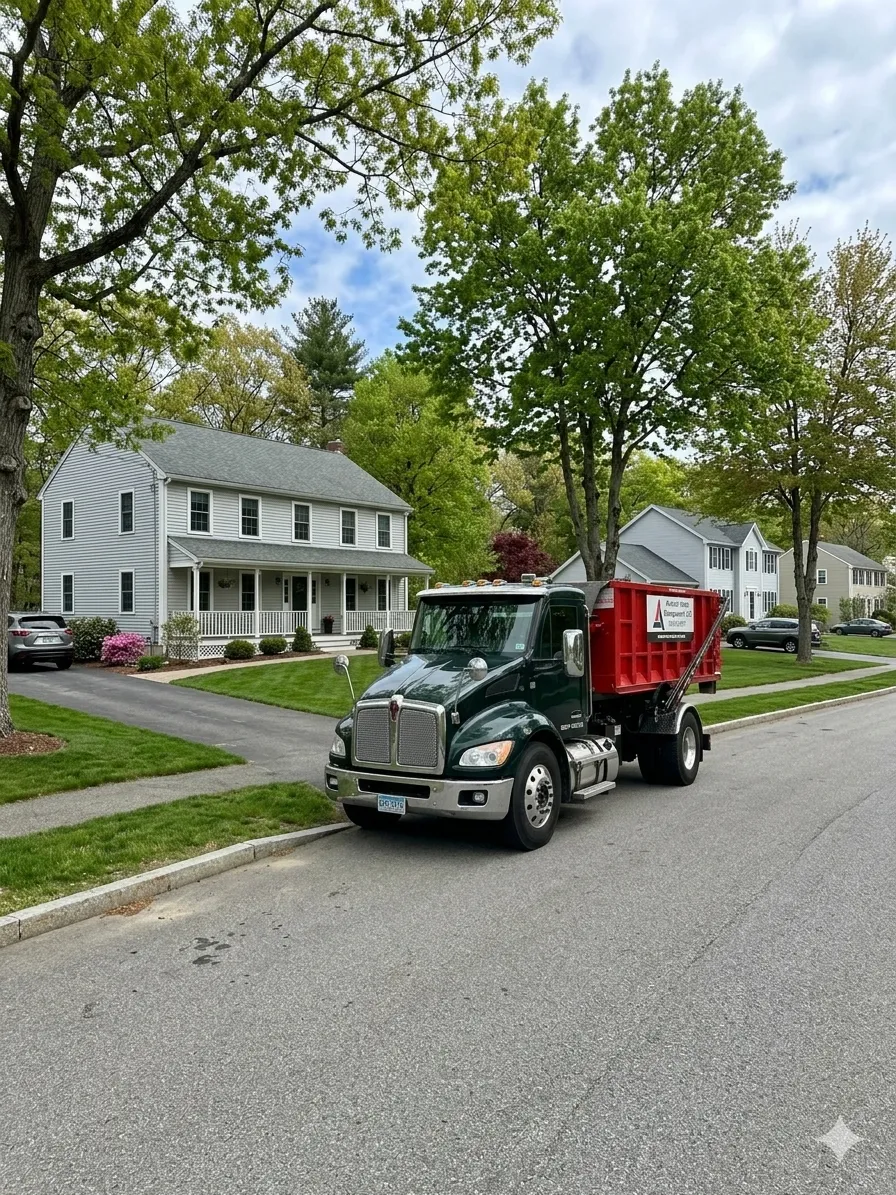 20 yard residential roll-off dumpster home cleanout in Hudson NH - Arsenal Waste Management