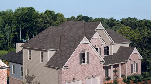 Owens Corning TruDefinition Duration architectural roof shingles in Colonial Slate color.