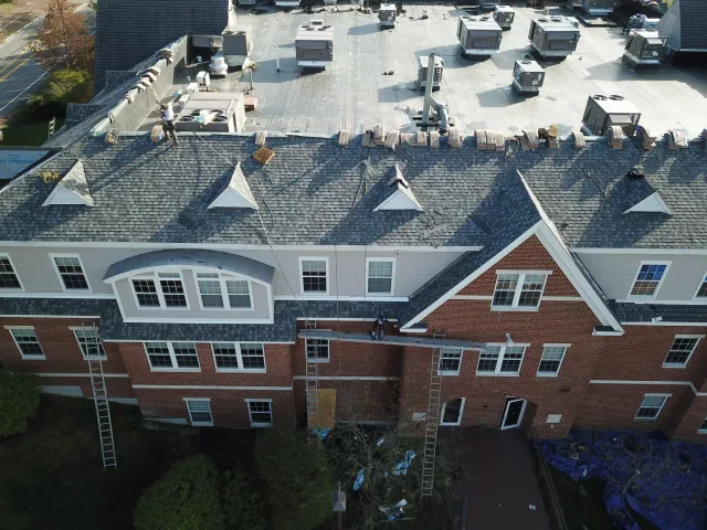 Commercial institutional roof replacement project by Northpoint Roofing in Manchester NH