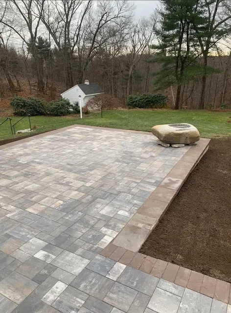 Large Paver Patio with Fire Pit