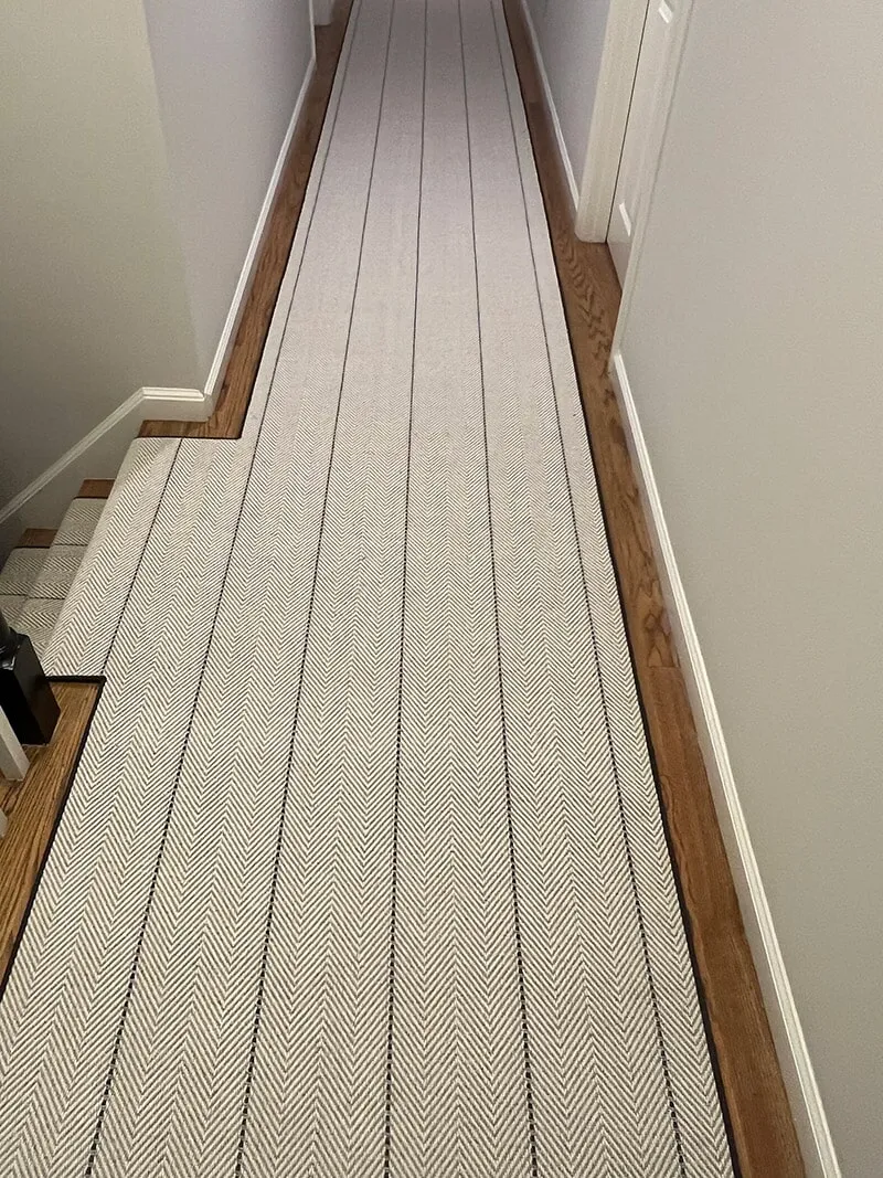 Hallway carpet work in Framingham, MA from Framingham Carpet Center